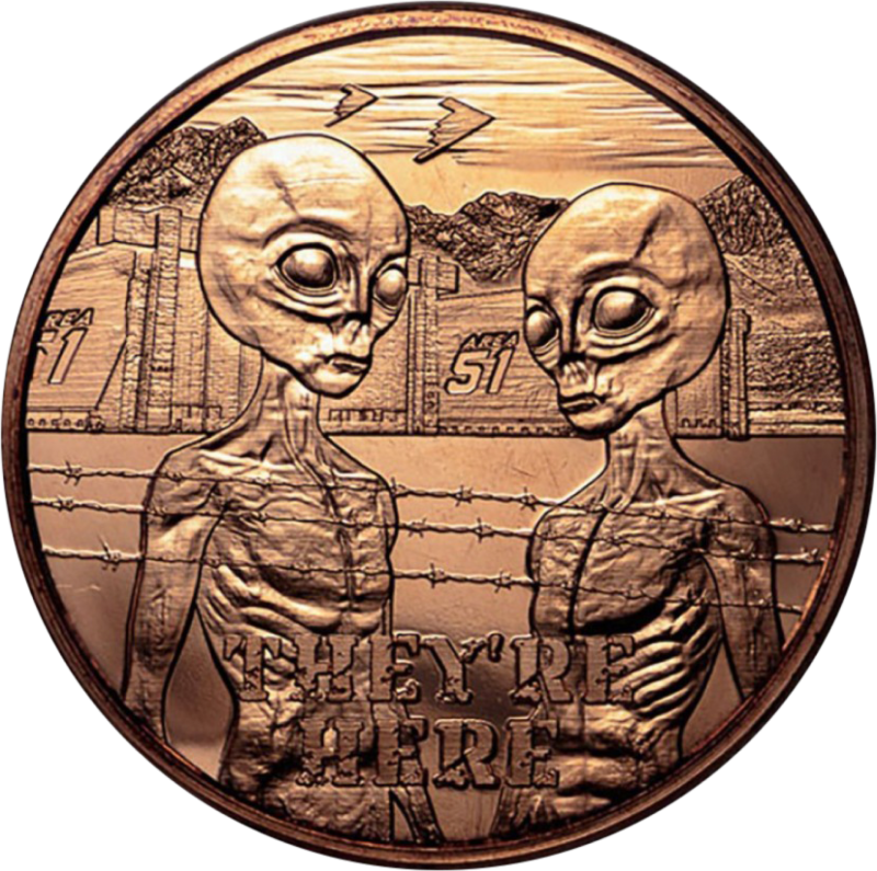 1oz Coppercoin Aliens -They are here-