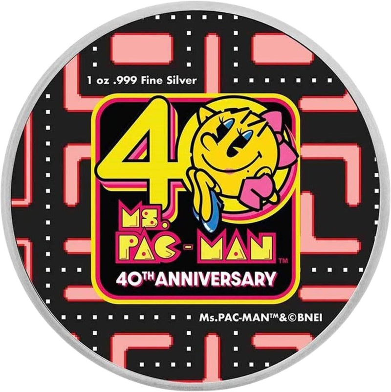 1 ounce silver 40 years of Ms. Pacman 2021 (edition: 2,000 | colored)