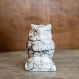 Howlite Owl 2" Natural Gemstone Carving
