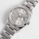 Rolex Datejust 36, Oyster, Silver Diamond Dial, LC100, Ref. 116200, 11-2016, B+P