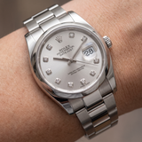 Rolex Datejust 36, Oyster, Silver Diamond Dial, LC100, Ref. 116200, 11-2016, B+P