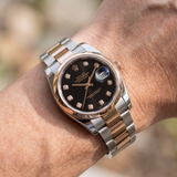 Rolex Datejust 36, Black Diamond Dial, Oyster, LC100, Ref. 116201, 01-2010, B+P