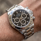 Rolex Daytona 116520, Edelstahl, schwarzes Zifferblatt, Automatik, 40 mm (F‑Serie, ca. 2005)