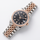 Rolex Datejust 36, Black Diamond Dial, Everose Gold, Jubilee, Ref. 126231, 10-2024, B+P