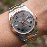 Rolex Datejust 41, Wimbledon Dial, Oyster, Stahl/Everose Gold Erstkaufrechnung, LC100, Ref. 126301, 08-2025, B+P