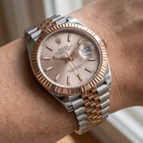 Rolex Datejust 41, Sundust Dial, Jubilee, Everose-Gold, Erstkaufrechnung, Ref. 126331, 2022, B+P