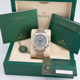 Rolex Cosmograph Daytona 126576TBR – Platin, Baguette‑Diamantlünette, eisblaues Zifferblatt