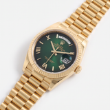 Rolex Day-Date 36, Gelbgold, Ombre Green Dial, Ref. 128238, 2025, B+P