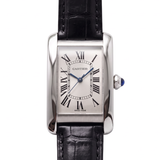 Cartier Tank Américaine WSTA0017 (2020) – Edelstahl, Automatik, Lederarmband, 45.1 x 26.6 mm