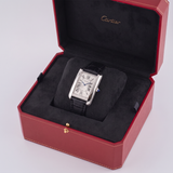 Cartier Tank Américaine WSTA0017 (2020) – Edelstahl, Automatik, Lederarmband, 45.1 x 26.6 mm