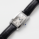 Cartier Tank Américaine WSTA0017 (2020) – Edelstahl, Automatik, Lederarmband, 45.1 x 26.6 mm