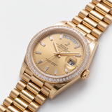 Rolex Day-Date 36 Gelbgold Diamantlünette Ref. m128398tbr-0037 – 2025