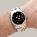 Rolex Datejust Ref. 16030 (1988) – 36 mm, Edelstahl, schwarzes Zifferblatt