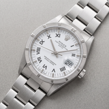 Rolex Oyster Perpetual Date 15210 (1996) – 34 mm, Edelstahl, Weißes römisches Zifferblatt