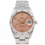 Rolex Oyster Perpetual Date 15210 (1999) – 34 mm, Edelstahl, Salmon Arabic Dial