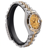 Rolex Lady-Datejust 69173 (1988) - 26 mm, Stahl/Gold, Champagner-Zifferblatt mit Diamanten