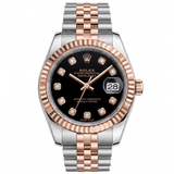 Rolex Lady-Datejust 26 Ref. 179171 (2009) – Stahl/Roségold, schwarzes Diamant-Zifferblatt