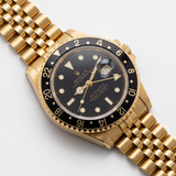 Rolex GMT Master II, Gelbgold, Jubilee, E-Serie, LC100, Ref. 16718, 02-1992, B+P