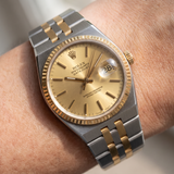 Rolex Datejust Oysterquarz, Gelbgold/Edelstahl, Champagner Dial, Ref. 17013, B+P