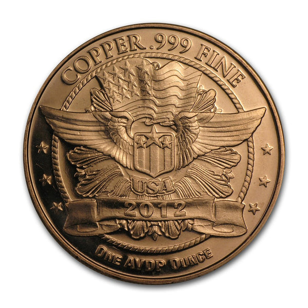 1 Ounce Copper Coin - Panda 2012 USA