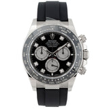Daytona Cosmograph White Gold Black Diamond Dial Oysterflex 2023 - 126519LN
