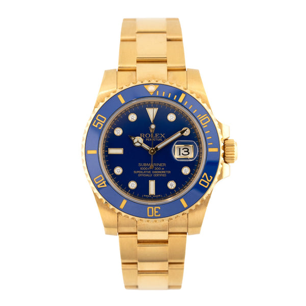 Submariner Date Yellow Gold Blue Factory Diamond Dial 2019 - 116618LB