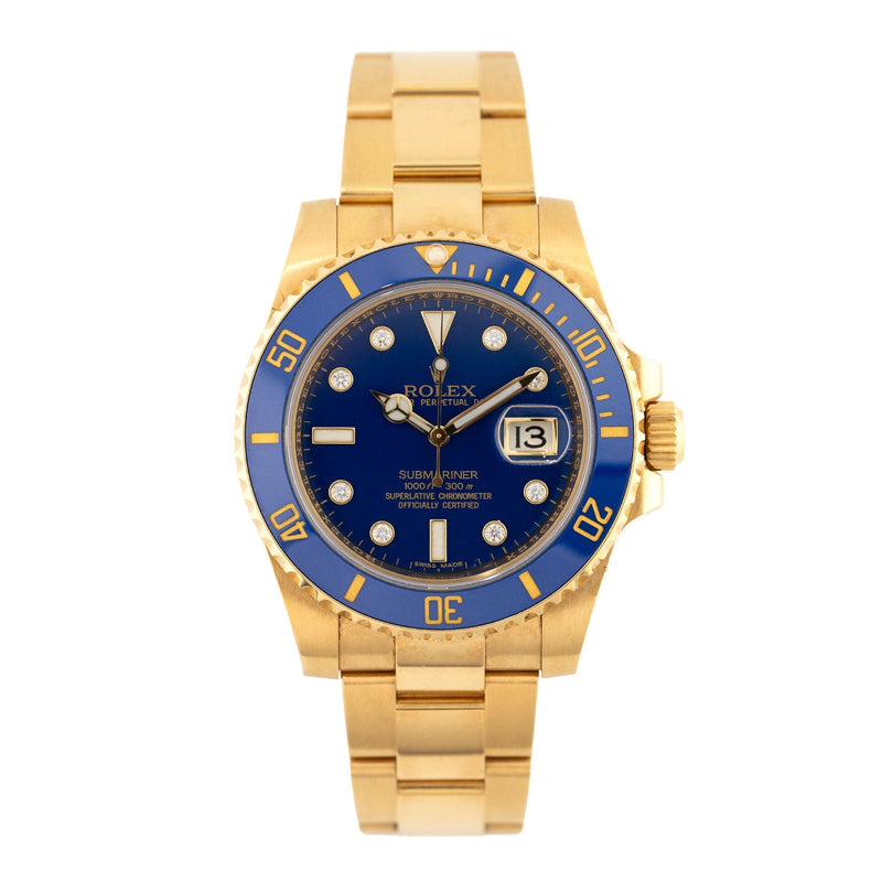 Submariner Date Yellow Gold Blue Factory Diamond Dial 2019 - 116618LB