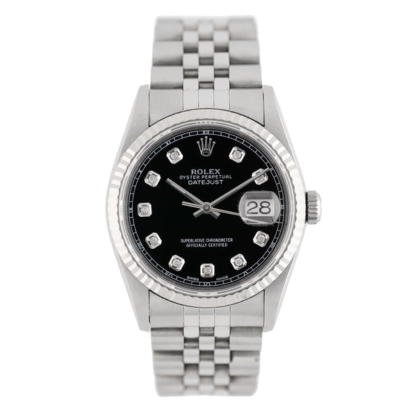 Datejust 36mm Black Diamond Dial 1989 - 16234