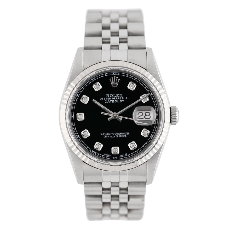 Datejust 36mm Black Diamond Dial 1989 - 16234