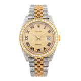 Datejust 41mm Iced Out Diamond Setting Roman Dial Jubilee - 126333