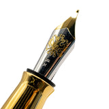 Limited-Edition French Guilloché Yellow Enamel Coronation Fountain Pen