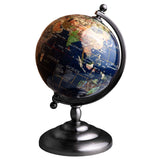 Gemstone Globe with Lapis Ocean on Antique Silver Stand - 7.25"