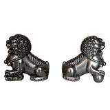 Foo Dog Steel Hearts Stainless Steel Pair