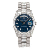 Day-Date 36mm Blue Dial Factory Diamond Setting White Gold - 118389