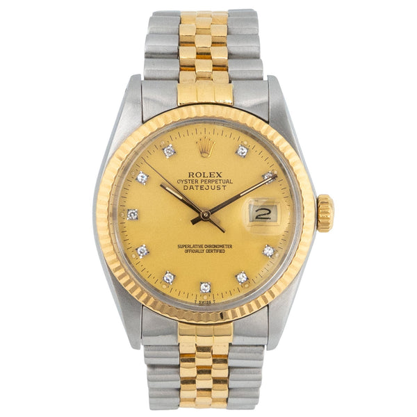 Datejust 36mm Factory Golden Diamond Dial LC100 1986 - 16013