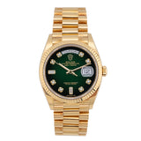 Day-Date 36mm Green Ombre Baguette Diamond Dial 2020 - 128238