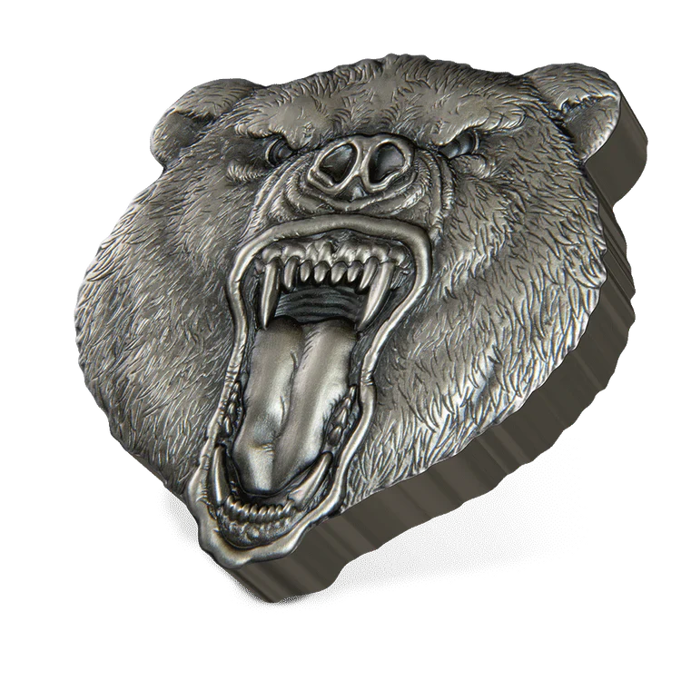 Fierce Nature – Grizzly Bear 2oz Silver Coin