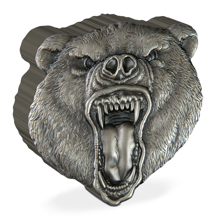 Fierce Nature – Grizzly Bear 2oz Silver Coin