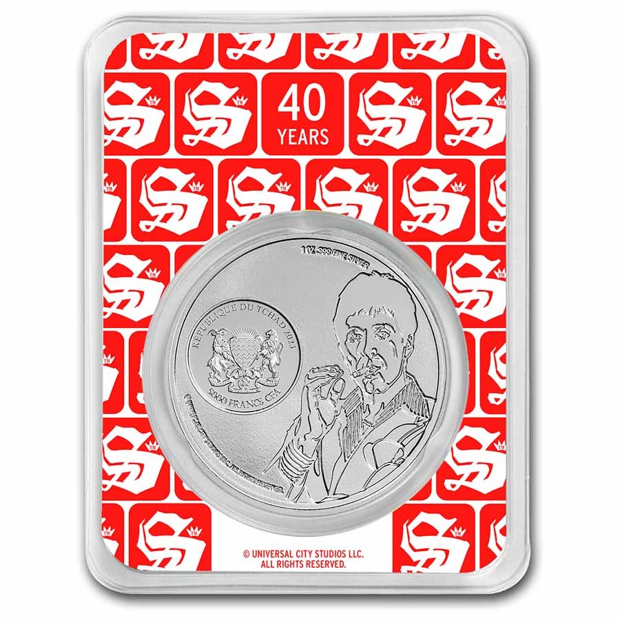 洋画・外国映画 SCARFACE 40th Anniversary Coin 2022 1oz Silver Chad Colorized Proof 5000 Franc Scarface 40th