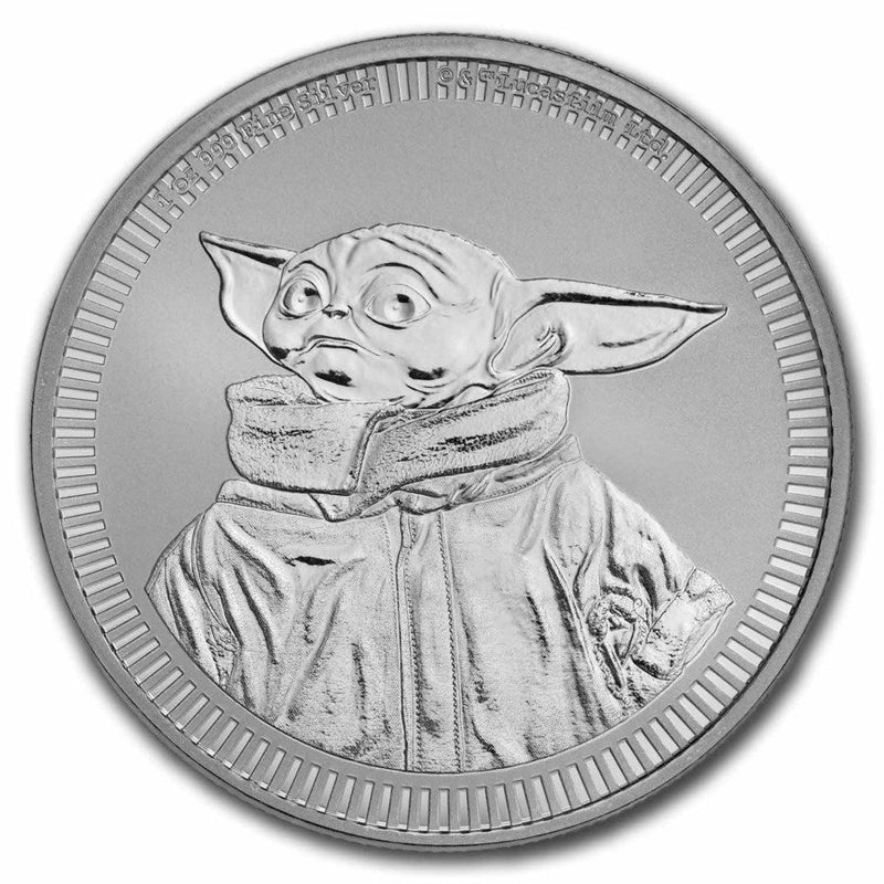 1oz Silver Niue $2 Grogu Baby Yoda in Serialized Holiday TEP 2023