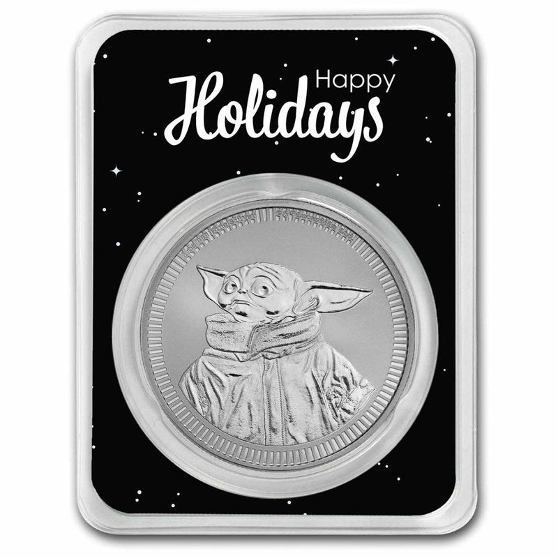 1oz Silver Niue $2 Grogu Baby Yoda in Serialized Holiday TEP 2023