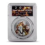 Silver Coin - 2026 Lunar Fire Horse - Colored.
