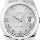 Datejust 36mm Silver Roman Dial Jubilee - 116234