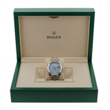 Rolex Day-Date 40, Platinum, Ice Blue Motif Dial, LC100, Ref. 228206, 11-2019, B+P