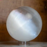 White Selenite Sphere- 4 in. - Morocco