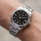 Rolex Oyster Perpetual 31, Black Dial, ungetragen, Ref. 277200, 2025, B+P