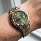 Rolex Datejust 31, Olivgrün, Diamantbesetzt, Ref. 278343RBR, 12-2021, B+P