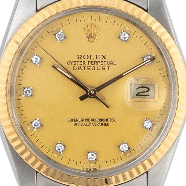 Datejust 36mm Factory Golden Diamond Dial LC100 1986 - 16013