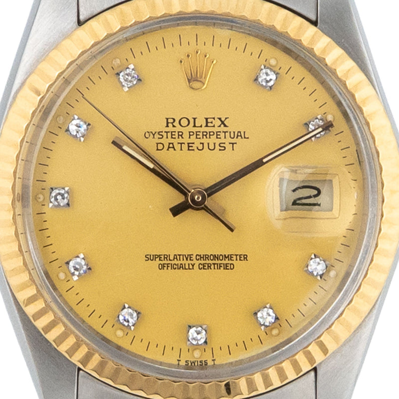 Datejust 36mm Factory Golden Diamond Dial LC100 1986 - 16013