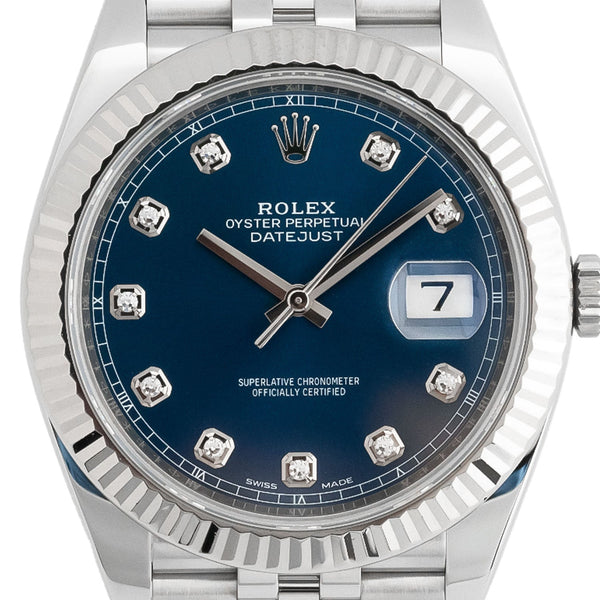 Datejust 41mm Blue Diamond Dial 2017 Jubilee - 126334